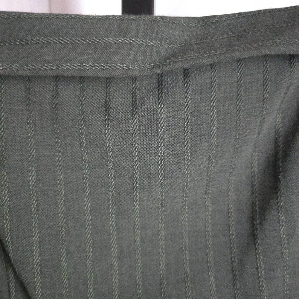 Banu Paris‎ Green Pinstripe Cropped Blazer Corset Set Womens Small